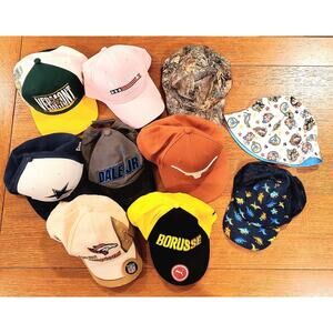 Reseller Lot Hats 10 Random Baseball Sport Caps: Trump, Vermont, Dale Jr, Camo